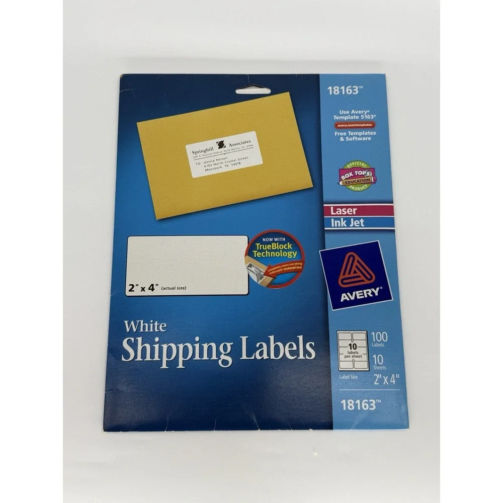 Avery Easy Peel‎ Lot Of 5 Mailing Address Labels Laser 5262-8660-18163-8162 New
